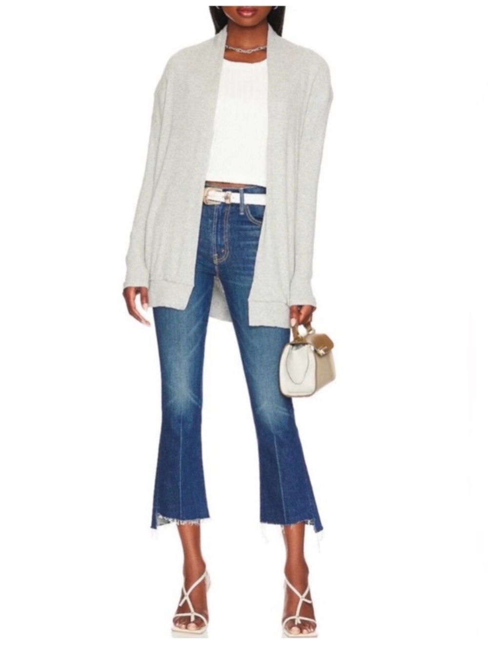 MOTHER SUPERIOR The Insider Crop Step Fray Jeans in Bad Reputation 25 USA Made